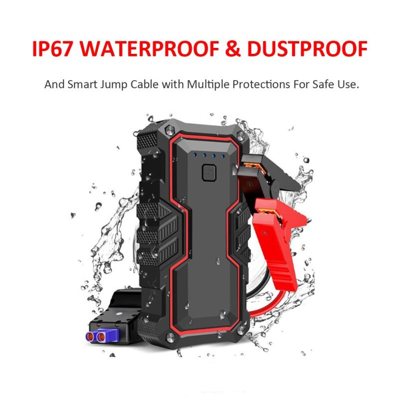 Waterproof Rugged Vehicle Battery Jump Pack Box 1200A Peak Portable Car Jump Starter