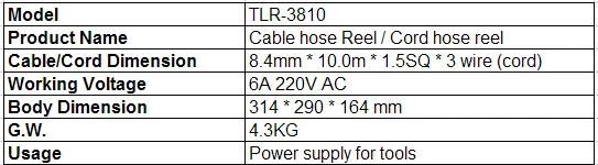 Most Popular Cable Hose Reel / Cord Hose Reel (TLR-3810)