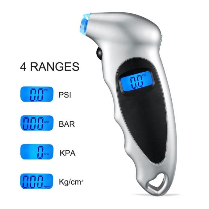 Digital Tire Pressure Gauge for Car Truck Bicycle with Backlit LCD and Non-Slip Grip