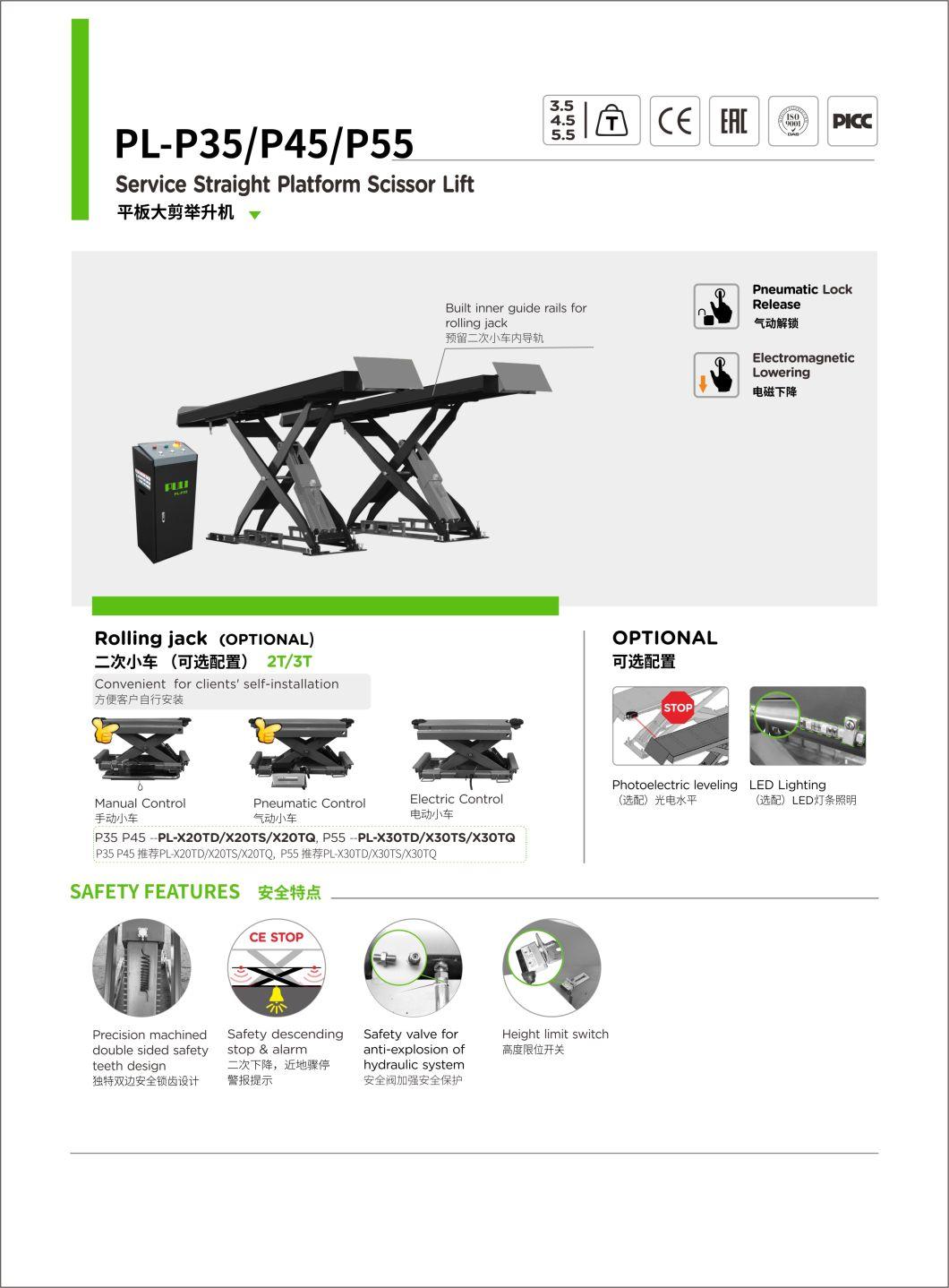 Puli Scissor Lifts for Car Elevator 4.5 Ton Scissor Lift Pl-P45