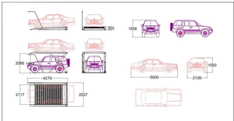 2.7t Hydraulic Scissor Auto Car Parking Lift with Ce