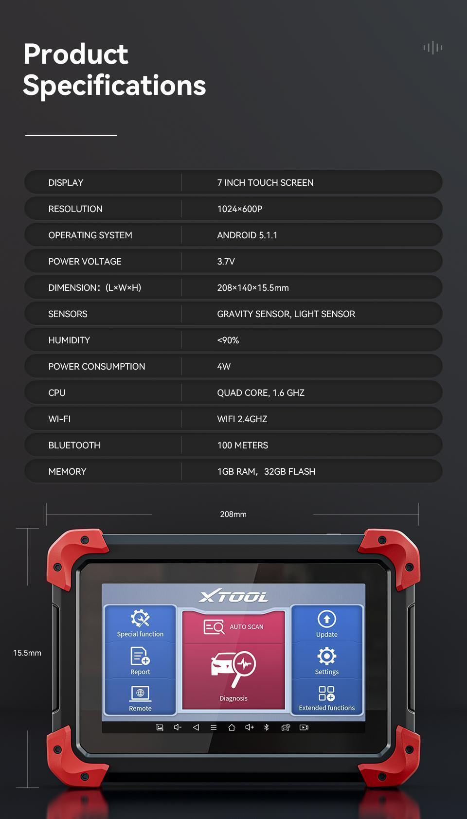 Xtool D7 OBD2 Scanner Automotivo Car Diagnostic Tool Key Programmer Code Reader Obdii Key Coding Full System Diagnostic Tools