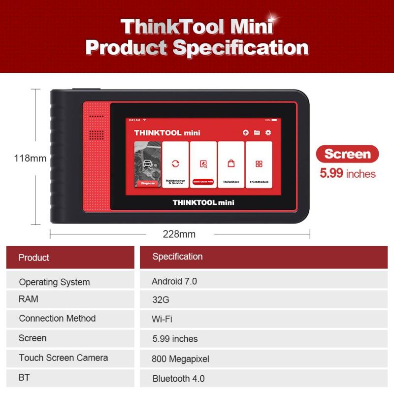 Thinkcar Thinktool Mini Full System Diagnostic Car Scanner Professional OBD2 Auto Code Reader ECU Coding Active Test Eobd Tool