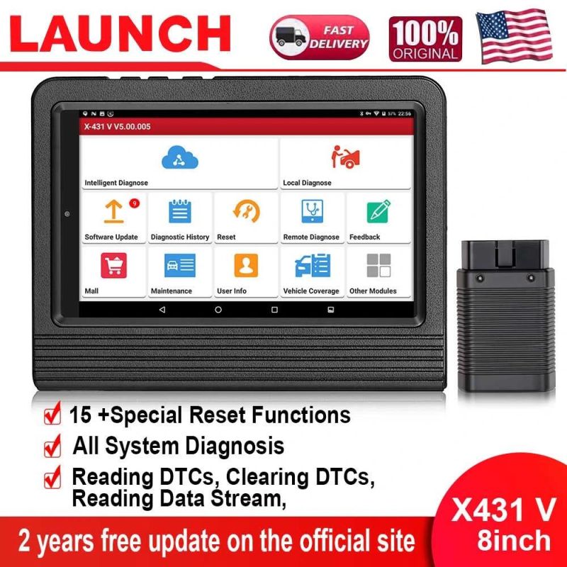 2021 Launch X431 V V5.0 8inch Tablet WiFi/Bluetooth Full System Diagnostic Tool 2 Years Free Update Online