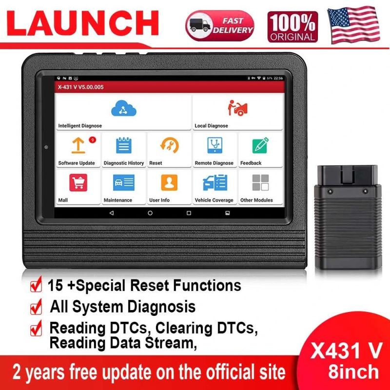 2021 Launch X431 V V5.0 8inch Tablet WiFi/Bluetooth Full System Diagnostic Tool 2 Years Free Update Online