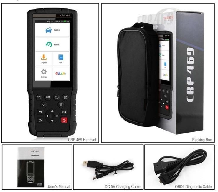 Launch X431 Crp469 OBD2 Car Diagnostic Tool ABS Epb DPF TPMS Reset Auto Code Reader Odb2 Obdii Scanner Automotive with Multi Language