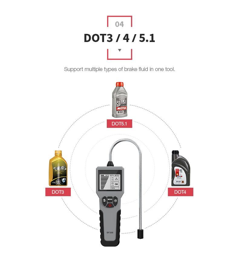 Ediag Seril Brake Oil Detector Bf200 Multifunctional Best Design Convenient and Easy to Use a Variety of Oil Type Detection Pens