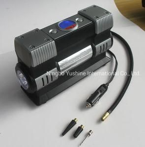 Auto Stop Car Air Compressor Tire Inflator with Two Pumps