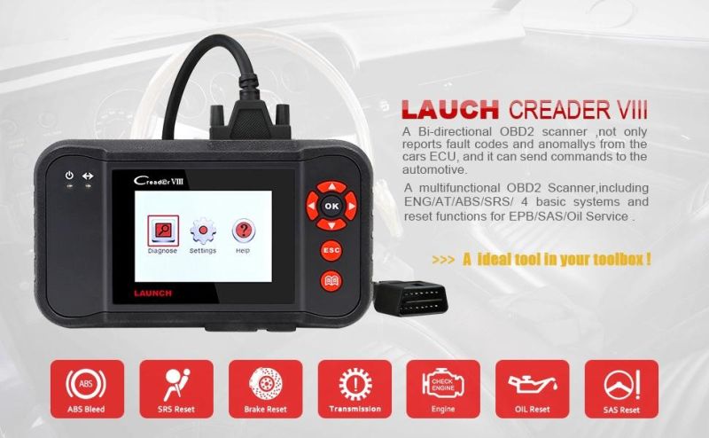 Launch Creader VIII Auto Scanner Four System Reset Function Obdii