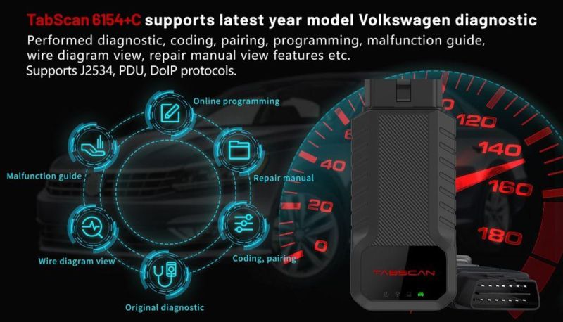 Eucleia Tabscan 6154c Diagnostic and ECU Coding Tool Support J2534, PDU & Doip Protocols