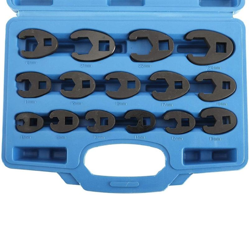 15PC 3/8" Dr. Professional Metric Crowfoot Wrench Set (VT14069)