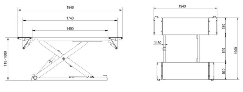 Hydrolic MID Rise Scissor Lift with Electric Control Box