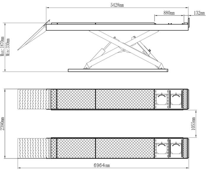 Commercial Grade Alignment Scissor Electric Car Lift (PX16A)