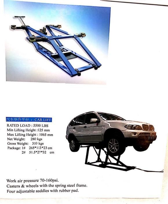 AA4c Mini Tilting Car Lift Simple Vehicle Lift 2.5t 1m High Auto Lift Tire Changing Lift Tilting Lift