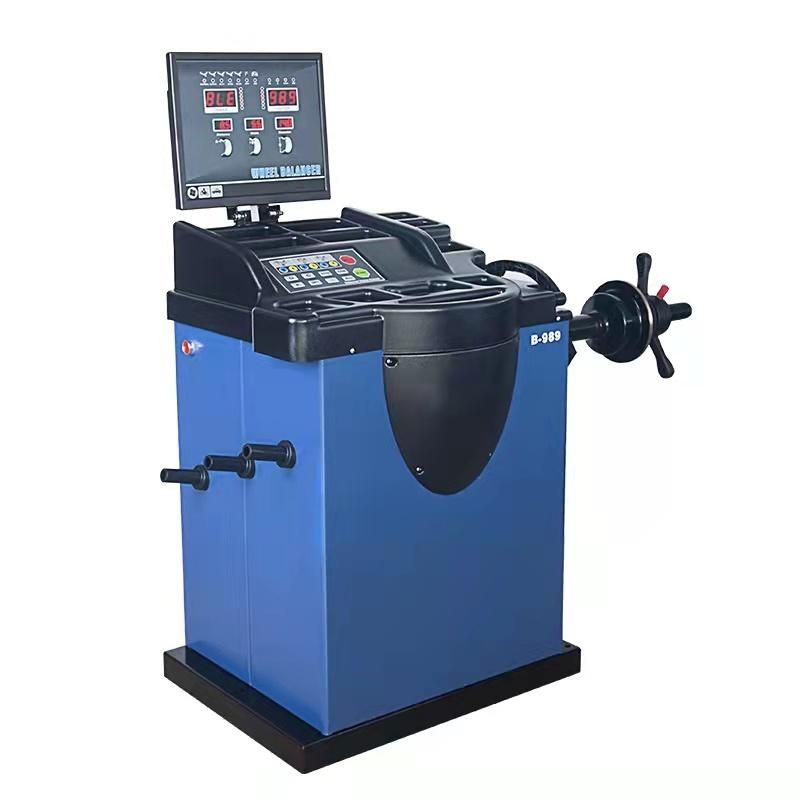 Wheel Balancer with Static Balance Alu Mode and Motorcycle Mode Folded Display Tyre Changer Tire Changer Balancing Machine Garage Equipment