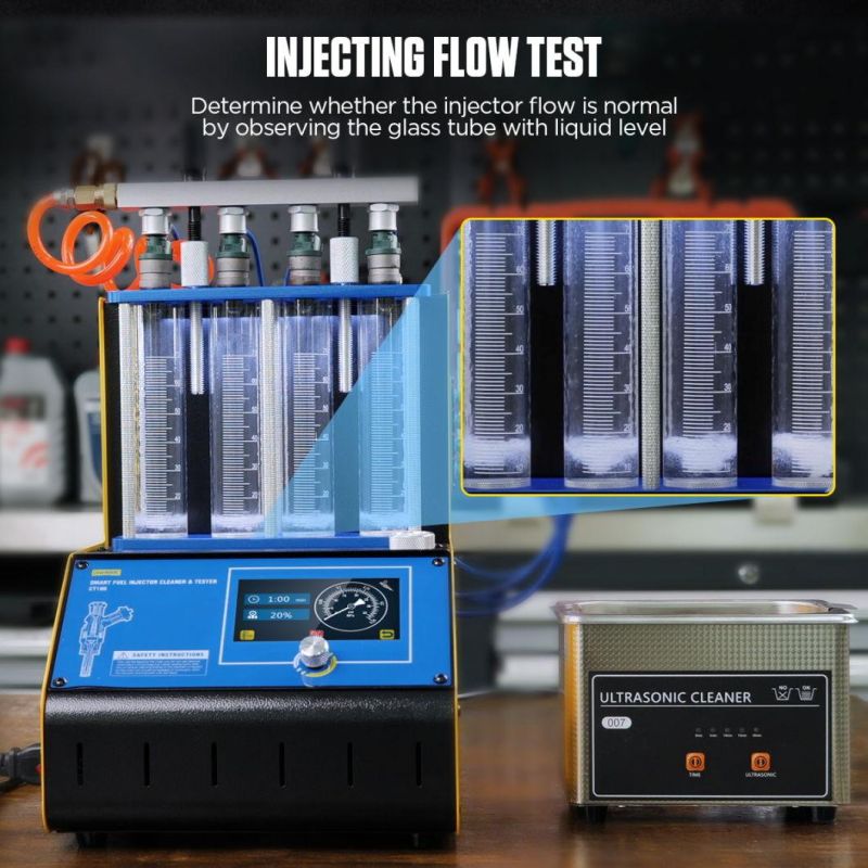 Autool CT180 Intelligent Upgrade Fuel Injector Tester Cleaning Machine Injector Ultrasonic Cleaner 4-Cylinders 110V 220V for Gdi