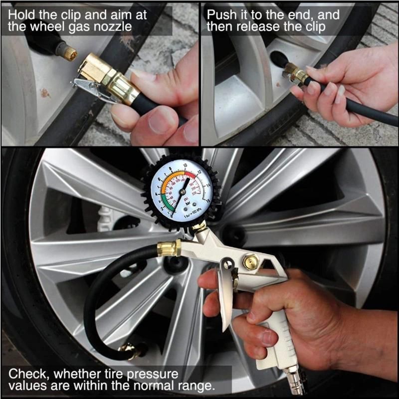 Portable Tools Digital Air Inflating Tire Pressure Gungauge Car Vehicle Tire Inflator Gun