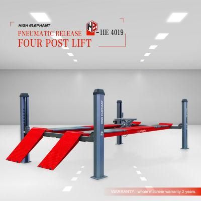 Main1700 Jack350mm Alignment Lift Four Post Lifts with Pneumatic Release