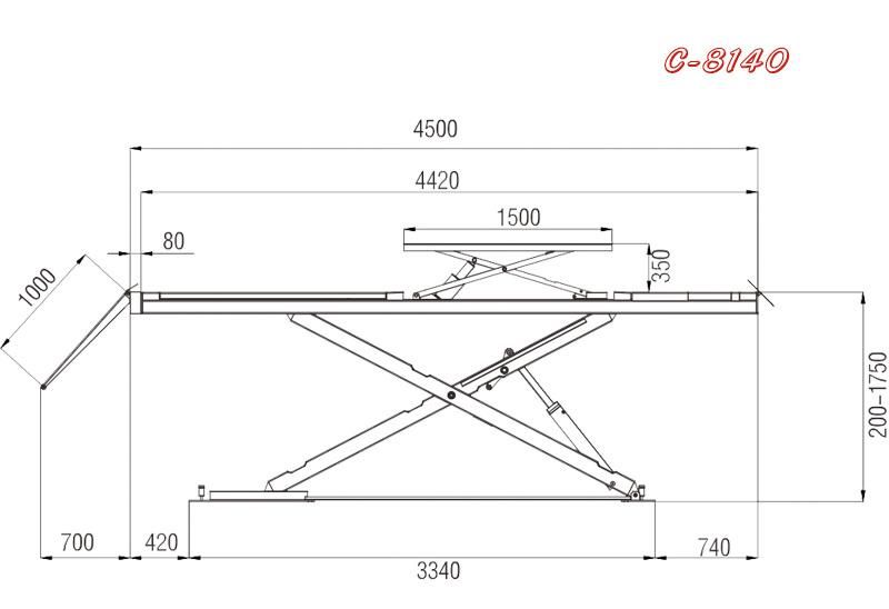 Vico 4t Heavy Duty Scissor Lift Wheel Alignment Scissor Lift