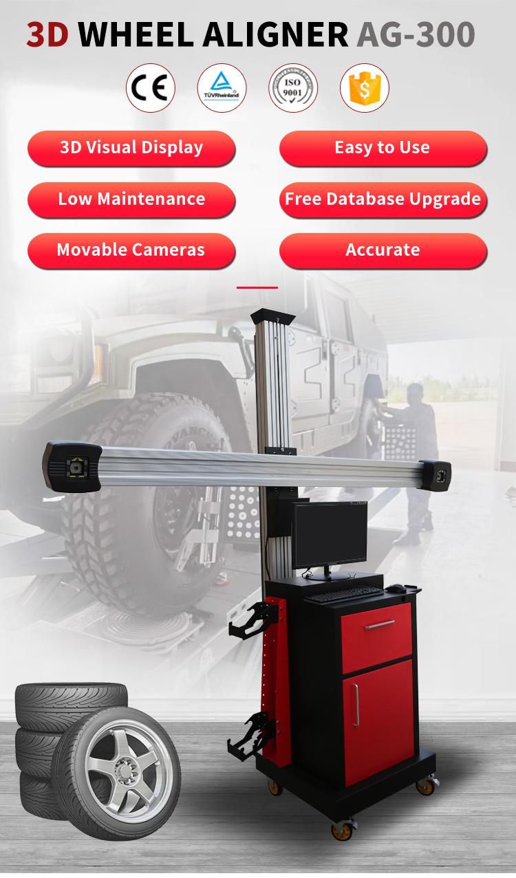 Car Tyre 3D Wheel Alignment Machine with Lifting Beam