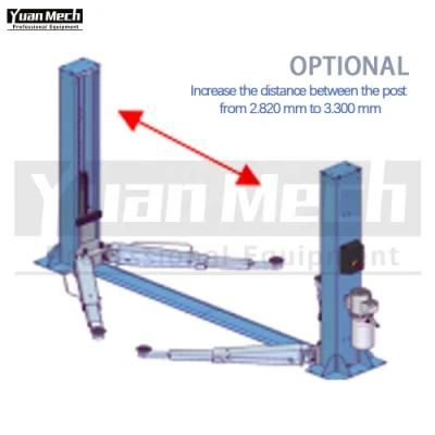 Yuanmech F4022em Two Post Lift Floor Connection with Manual Down Ventil Leverand and Electromagnet Mechanical