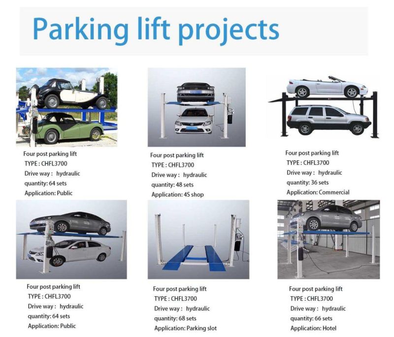 3.7t High Quality Hydraulic Four Post Parking Lift